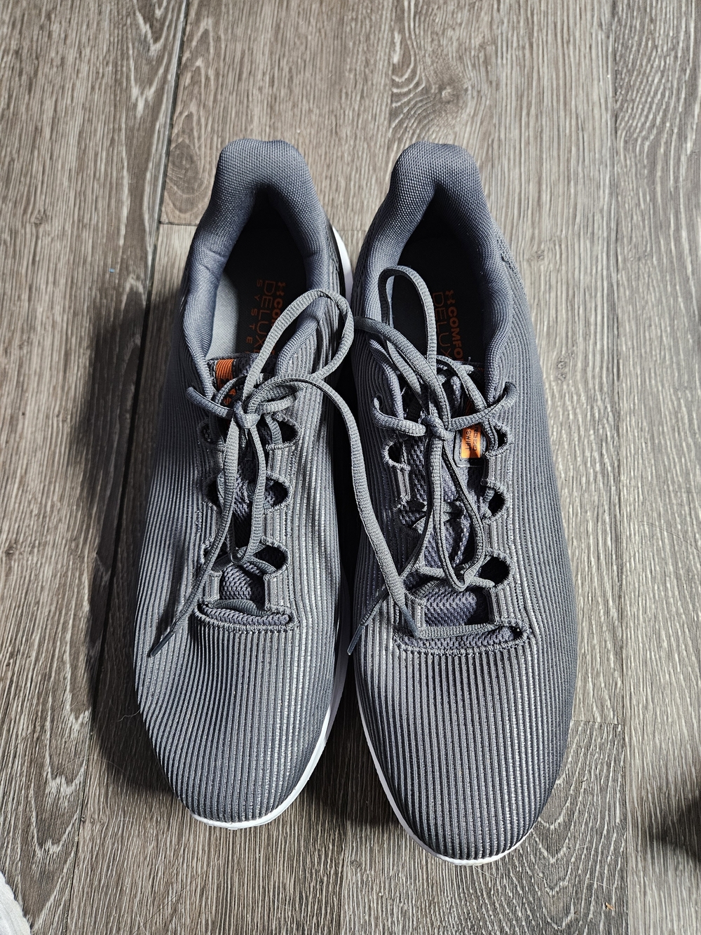 Under Armour Men's Gray Athletic Running Shoes with White Soles
